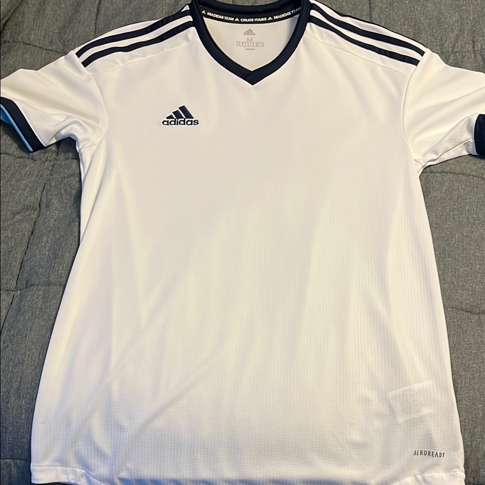 Adidas White and Navy Sports Jersey